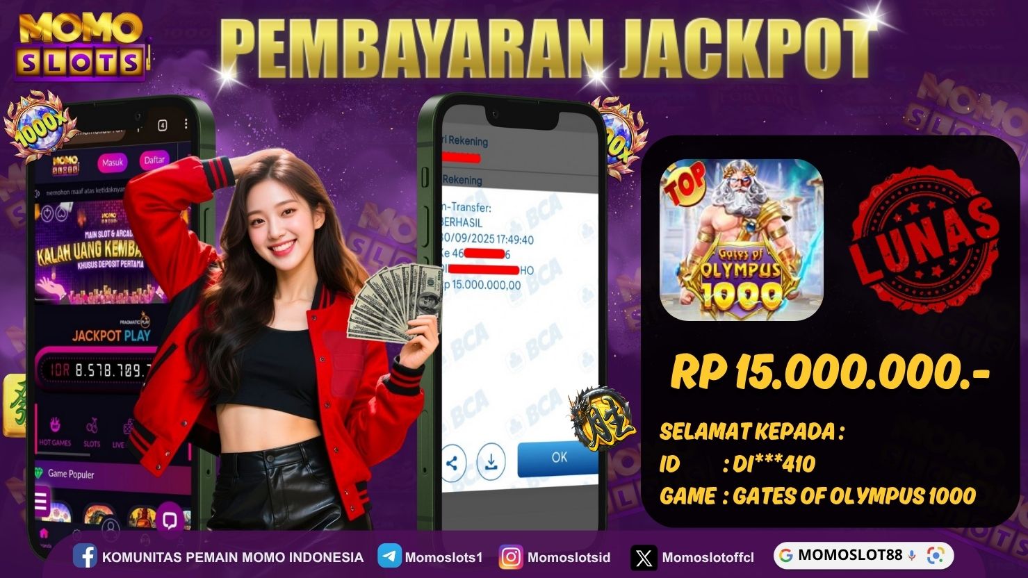 MOMOSLOTS JACKPOT SLOT GATES OF OLYMPUS 1000